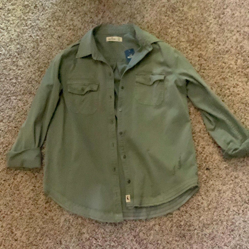 Hollister jacket. Green. Size small. Never been worn/ brand new.